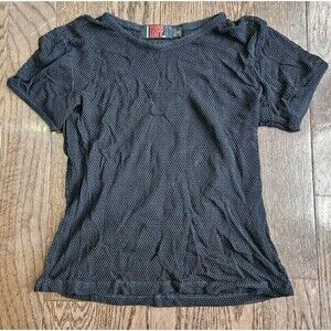 Vtg 90’s Y2K Daang Goodman Tripp Black  Mesh Top Size M,  Industrial Mall Goth